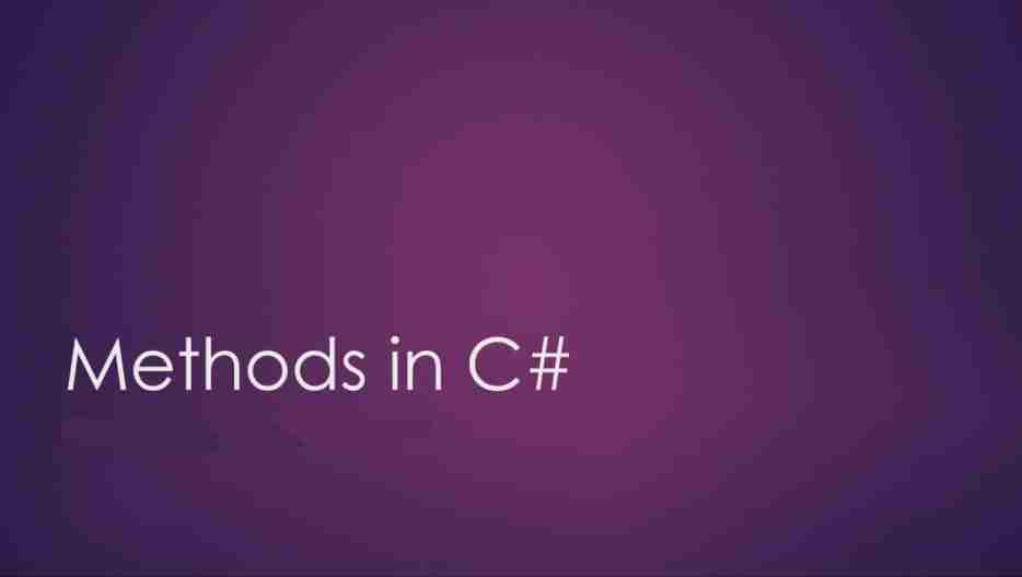 كتاب إنشاء methods في تطبيقات C# لـ 